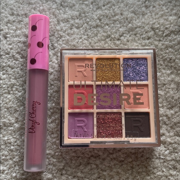 Revolution Bundle! Ultimate Desire 9 color Palette &Coordinating Cherry Lipstick - Picture 2 of 9